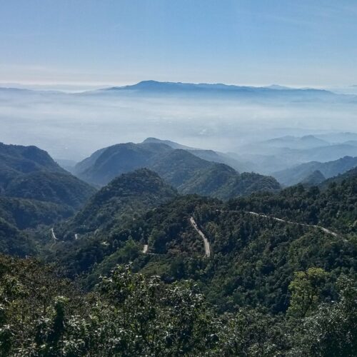 Beautiful mountain road in Laos